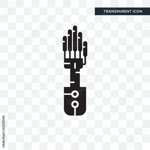 Mechanical arm vector icon isolated on transparent background, Mechanical arm logo design