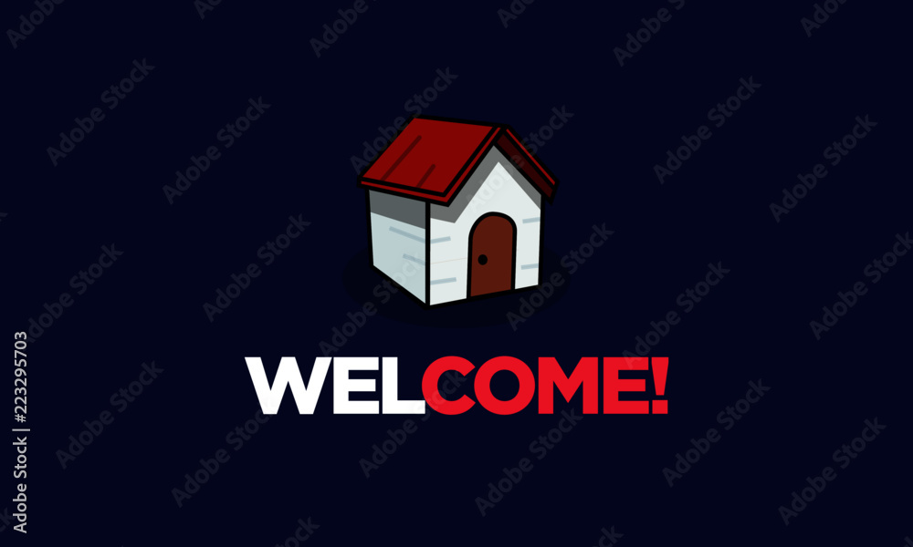 Fototapeta premium House Sign With Simple Vector Illustration 