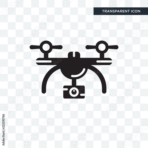 Drone vector icon isolated on transparent background, Drone logo design