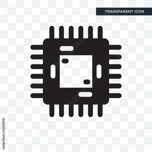 Chip vector icon isolated on transparent background, Chip logo design