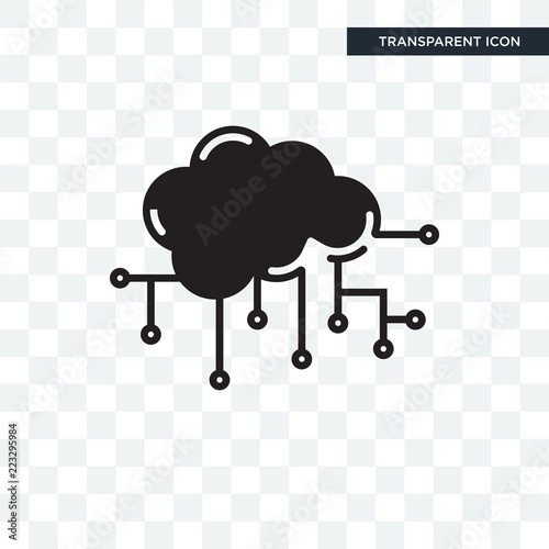 Cloud computing vector icon isolated on transparent background, Cloud computing logo design