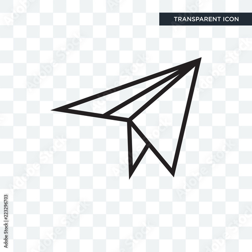 Paper plane vector icon isolated on transparent background  Paper plane logo design