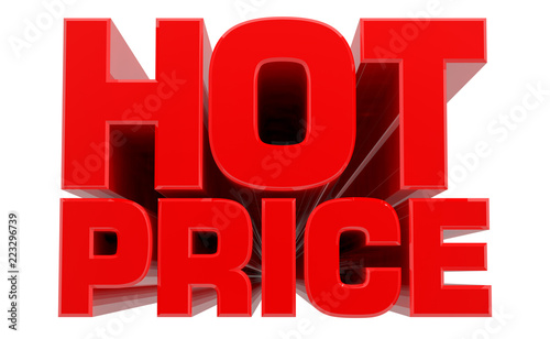 3D HOT PRICE word on white background 3d rendering