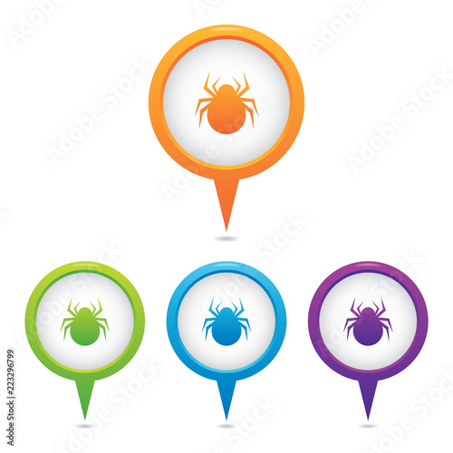 Set of Spider Marker Icons