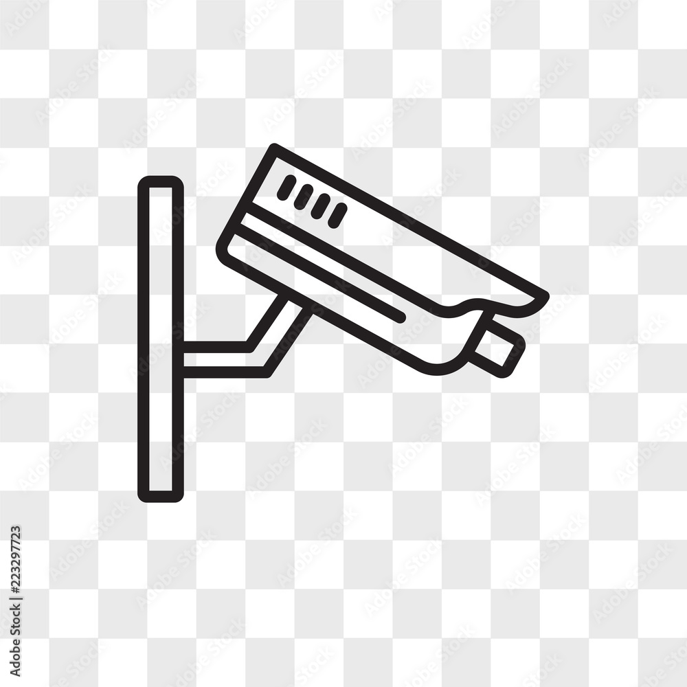 Security Camera Vector Icon Isolated On Transparent Background