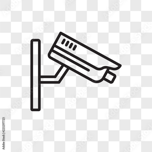 Security camera vector icon isolated on transparent background, Security camera logo design