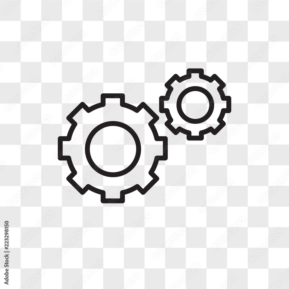 Settings vector icon isolated on transparent background, Settings logo design Settings vector icon isolated on transparent background, Settings logo design
