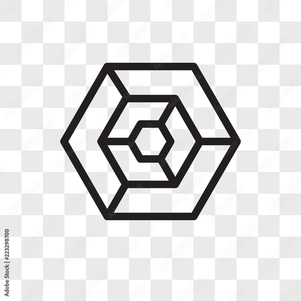 Hexagon vector icon isolated on transparent background, Hexagon logo design