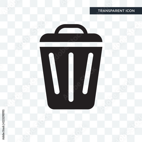 Trash vector icon isolated on transparent background, Trash logo design