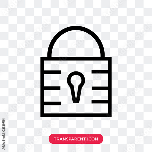 Padlock vector icon isolated on transparent background, Padlock logo design