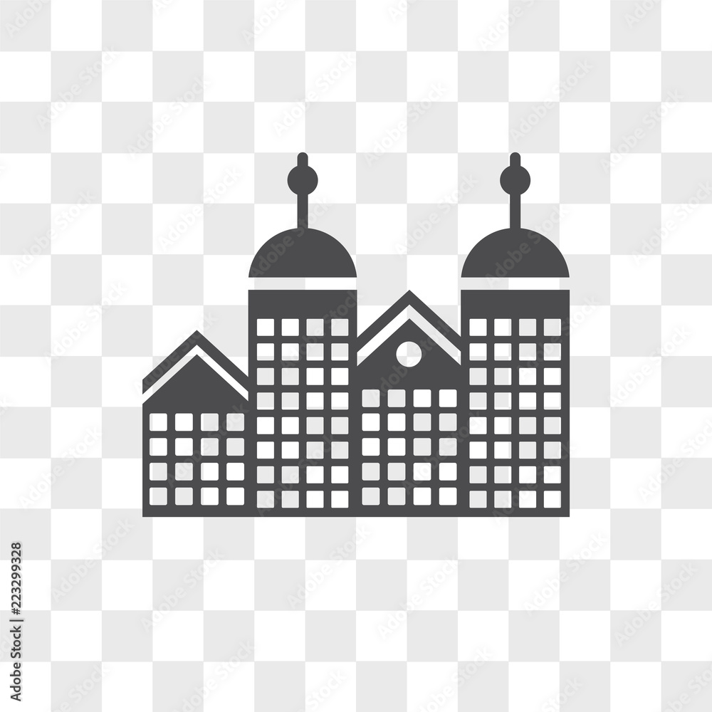 City vector icon isolated on transparent background, City logo design