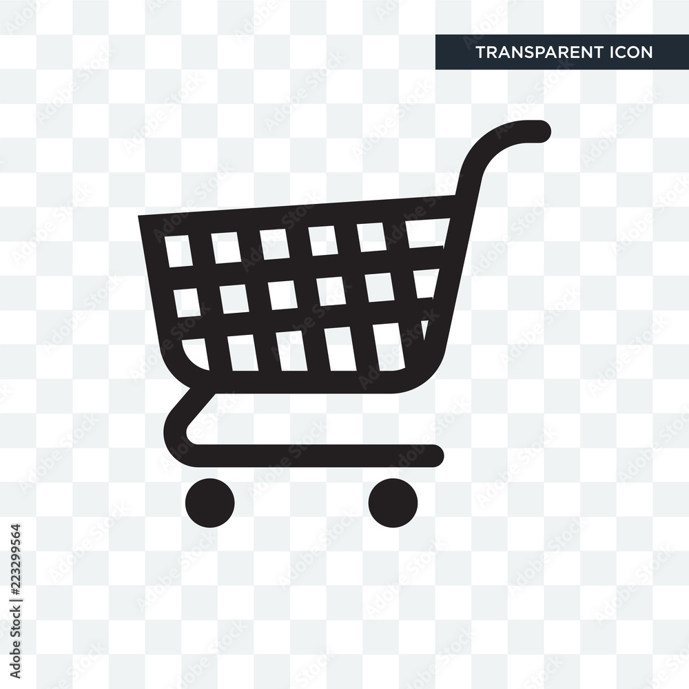 Shopping cart vector icon isolated on transparent background, Shopping cart logo design