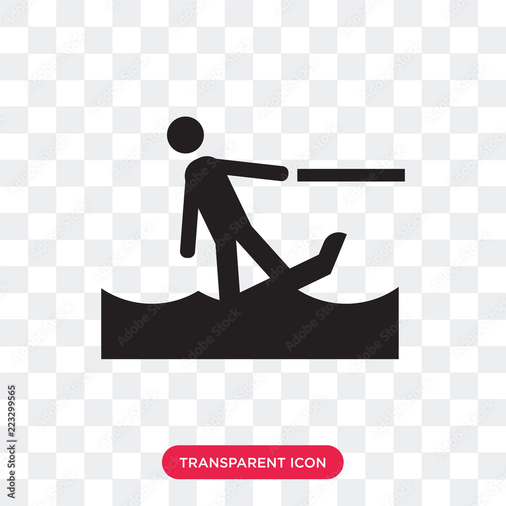 Fototapeta premium Surf sea vector icon isolated on transparent background, Surf sea logo design