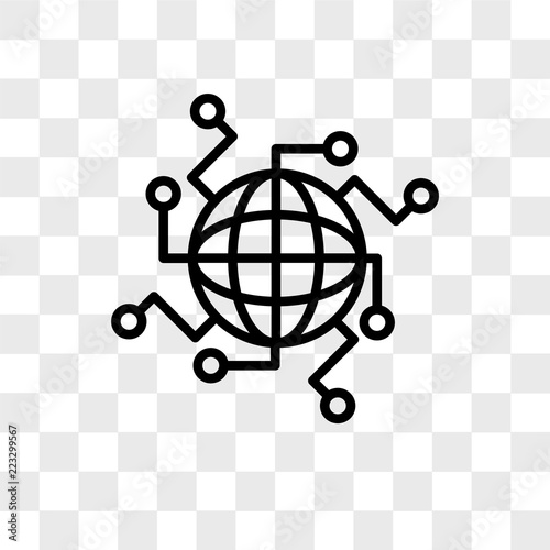 Worldwide vector icon isolated on transparent background, Worldwide logo design
