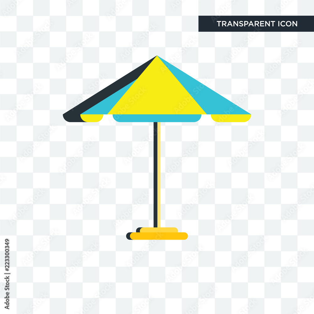 Obraz premium Sun umbrella vector icon isolated on transparent background, Sun umbrella logo design