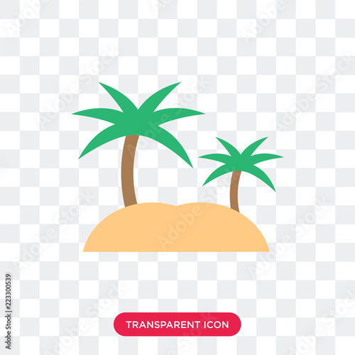 Island vector icon isolated on transparent background, Island logo design