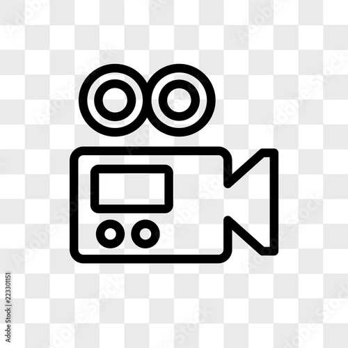 Video camera vector icon isolated on transparent background, Video camera logo design