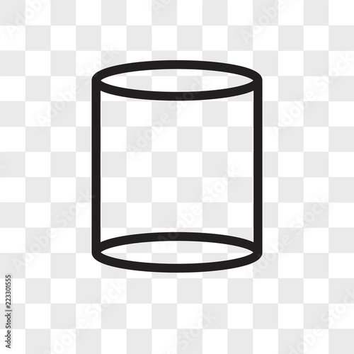 Cylinder vector icon isolated on transparent background, Cylinder logo design