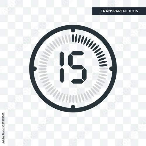 The 15 minutes vector icon isolated on transparent background, The 15 minutes logo design