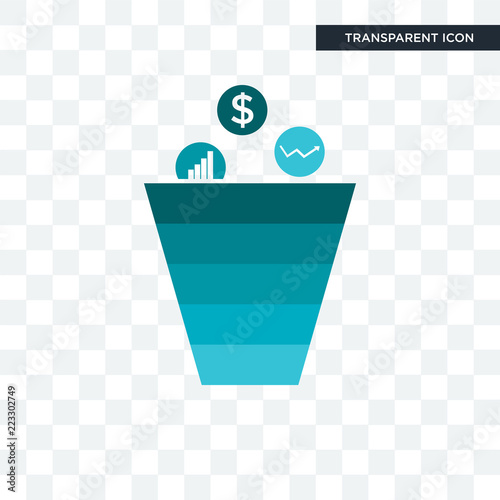 marketing funnel vector icon isolated on transparent background, marketing funnel logo design