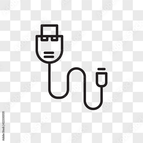 Usb vector icon isolated on transparent background, Usb logo design