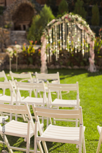 Wedding ceremony seating for guests