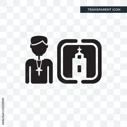 Priest vector icon isolated on transparent background, Priest logo design