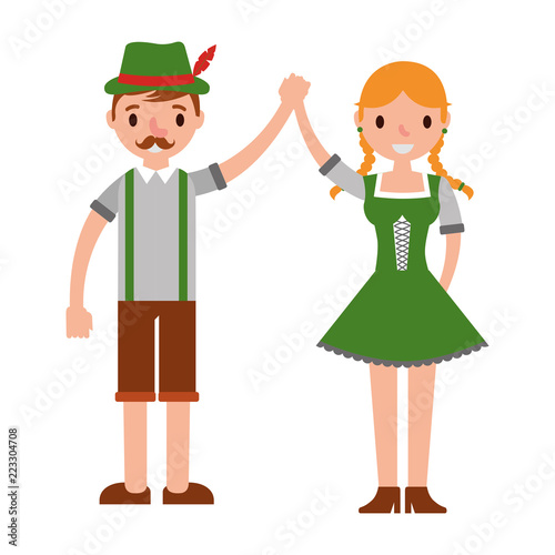 german couple with typical costume