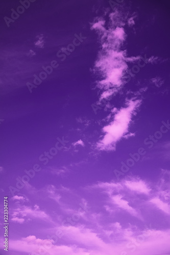 violet sky with clouds