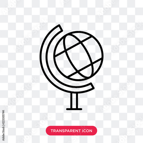 Earth globe vector icon isolated on transparent background, Earth globe logo design