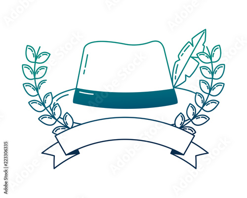traditional german hat with ribbon and crown