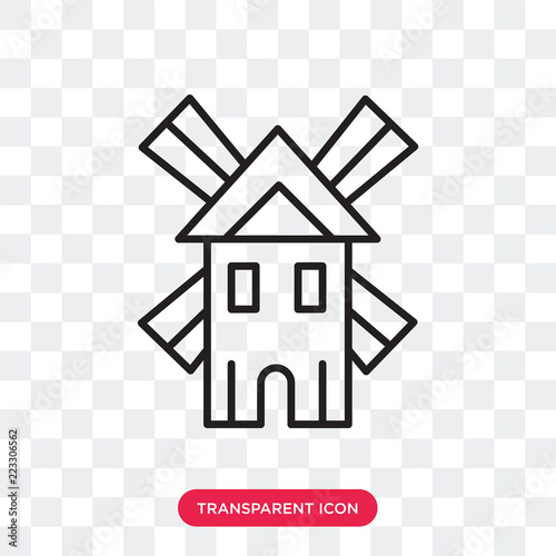 Moulin rouge vector icon isolated on transparent background, Moulin rouge logo design