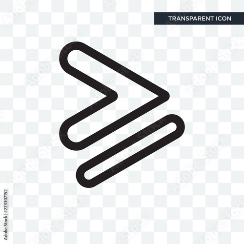 Is greater than or equal to vector icon isolated on transparent background, Is greater than or equal to logo design