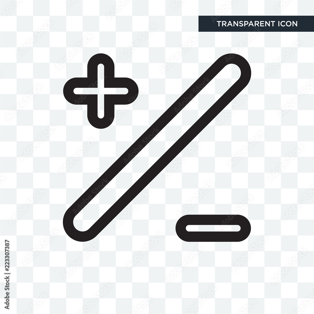 Obraz premium Mathematical basic vector icon isolated on transparent background, Mathematical basic logo design