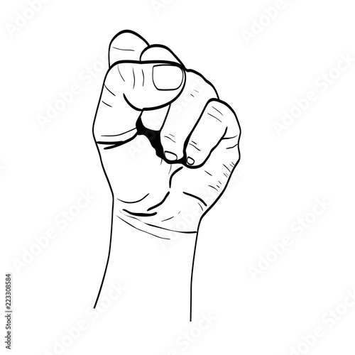 line hand up oppose protest demonstration