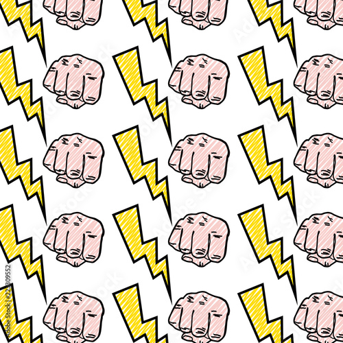 doodle hand oppose revolution and ray background