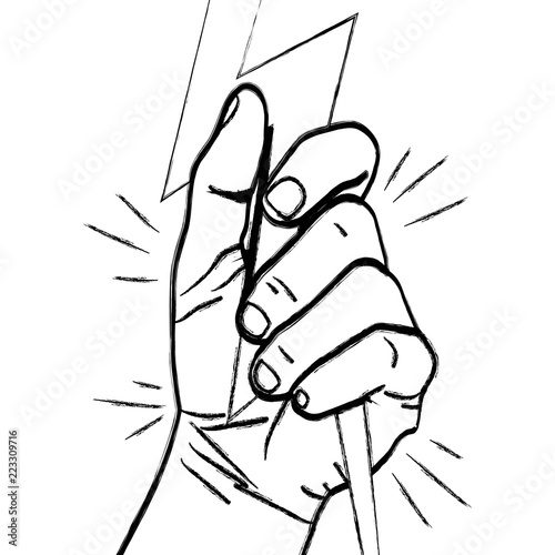 grunge person hand oppose with ray protest