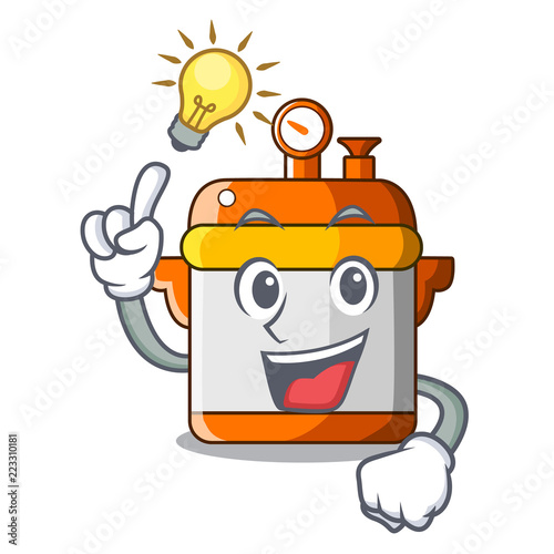 Have an idea electric pressure cooker isolated on mascot