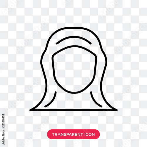 Hijab vector icon isolated on transparent background, Hijab logo design