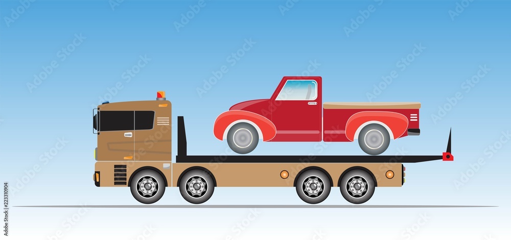 Fototapeta premium Slide on tow truck for emergency