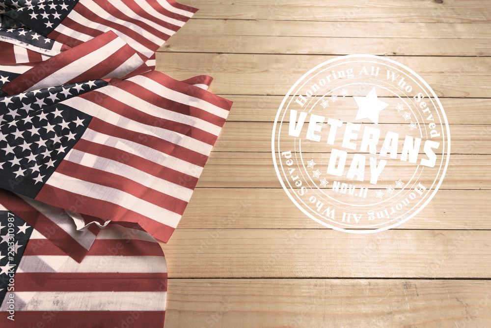 Obraz premium composite of veterans day flag