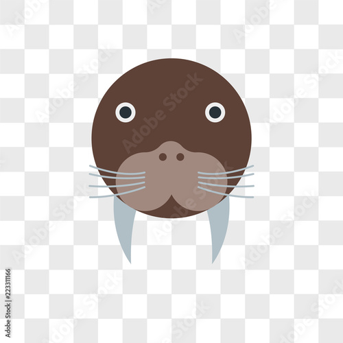 Walrus vector icon isolated on transparent background, Walrus logo design