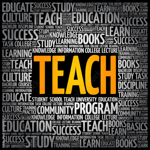 TEACH word cloud collage, education concept background