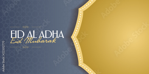 Eid Al Adha Creative line typograpghy. Feast of the Sacrifice Greeting Card.