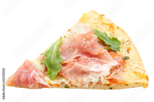 Pizza Prosciutto Schinken Stück Freisteller freigestellt isoliert