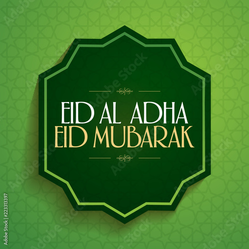 Eid Al Adha Creative line typograpghy. Feast of the Sacrifice Greeting Card.