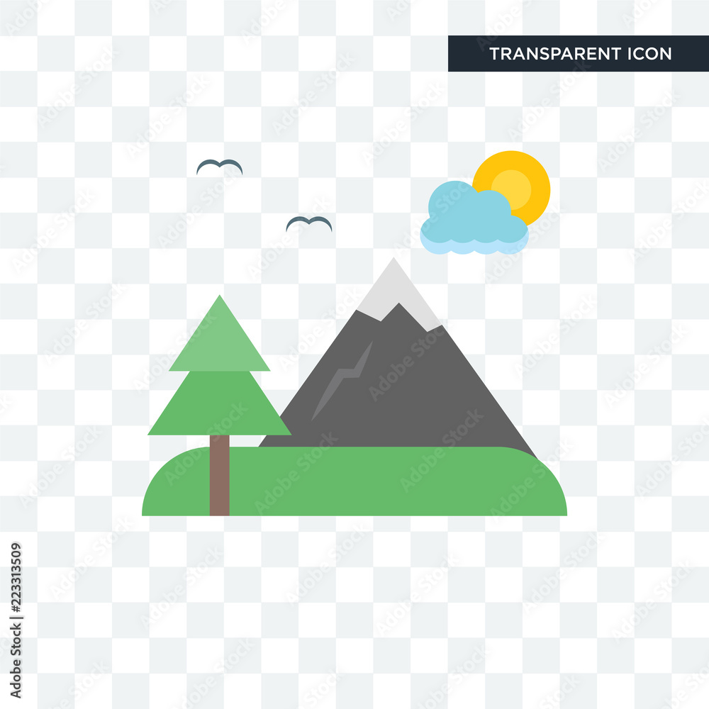 Mountain vector icon isolated on transparent background, Mountain logo design
