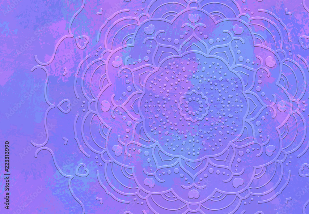 Abstract mandala graphic design and watercolor digital art painting for ancient geometric concept background Abstract mandala graphic design and watercolor digital art painting for ancient geometric concept background