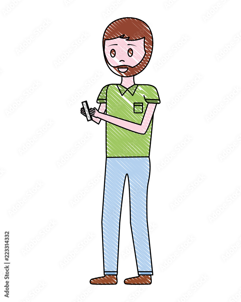 young man using mobile device
