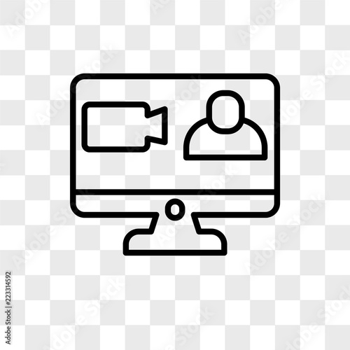 Video call vector icon isolated on transparent background, Video call logo design